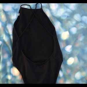 Black Backless Bodysuit